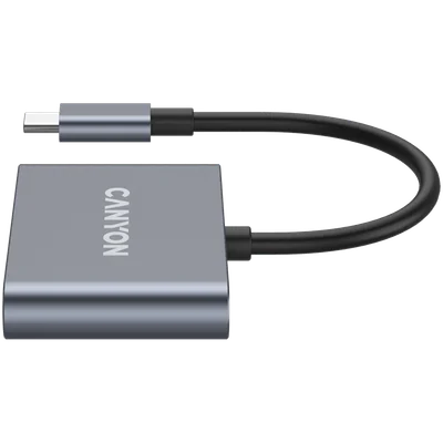 USB хъб CANYON DS-3 3-в-1 USB-C Тъмно сив