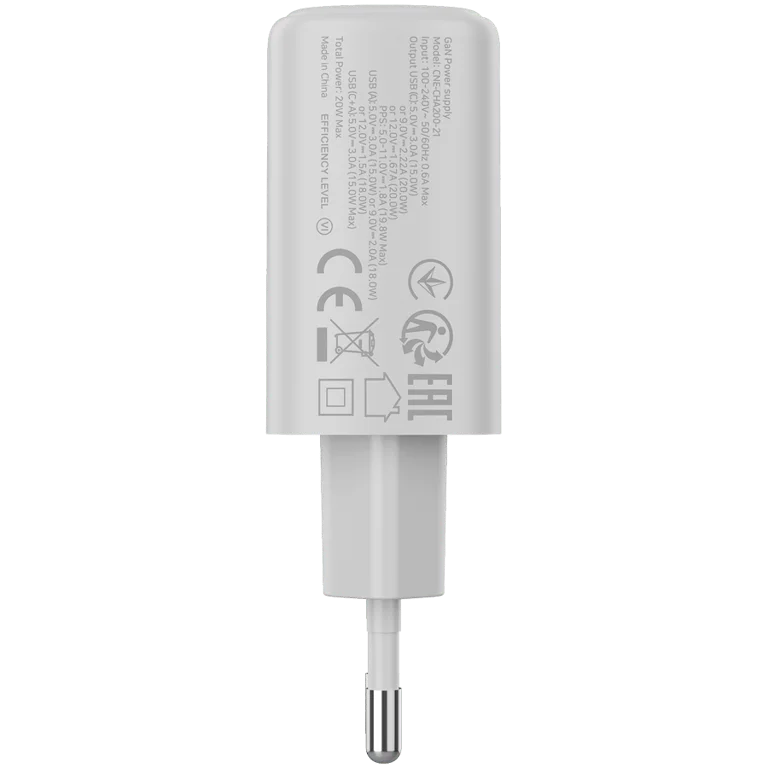 CANYON charger OnCharge 200 20W 1xPD 1xQC EU White
