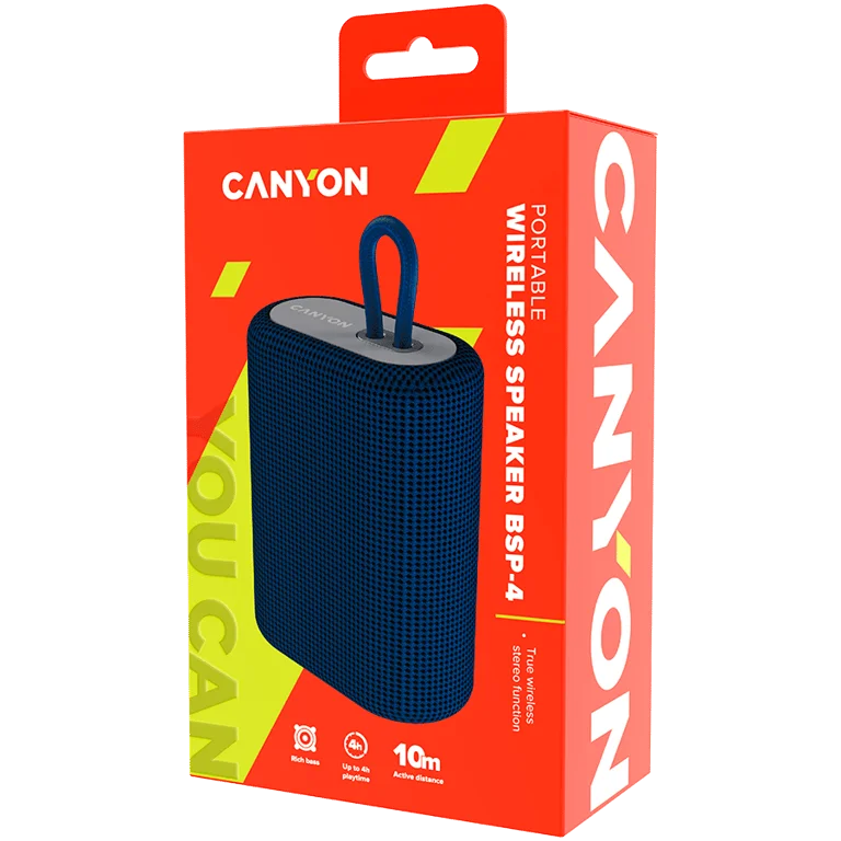 Преносим високоговорител CANYON BSP-4 5W Син Bluetooth 5.0