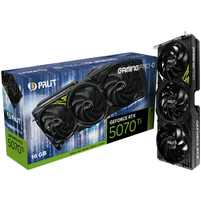 PALIT GeForce RTX 5070 Ti GamingPro-S 16GB GDDR7 256 bit, 1x HDMI 2.1b, 3x DP 2.1b, 3 Fan, 1x 16-pin pwr connector, 750W, 331.9 x 127.1 x 49.7 mm, NE7507T019T2-GB2031U