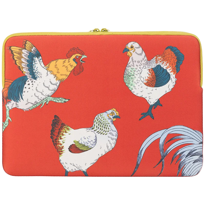 TUCANO SCHIZZO Sleeve for MacBook Air 15 / Laptop 13 / Laptop 14, Fauna Galline Orange