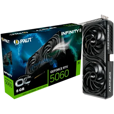 PALIT GeForce RTX 5060 Infinity 2 OC 8GB GDDR7 128 bit, 1x HDMI 2.1b, 3x DP 2.1b, 2 Fan, 1x 8-pin pwr connector, 550W, 262.1 x 126.3 x 40.1 mm, NE75060V19P1-GB2063L BULK