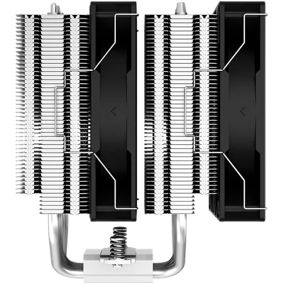 Охладител за процесор DeepCool AG620, 2x120mm PWM вентилатор, TDP 260W, 6 топлинни тръби, LGA2066/2011-v3/2011/1700/1200/115x, AMD AM5/AM4, 129x136x157 mm, черен