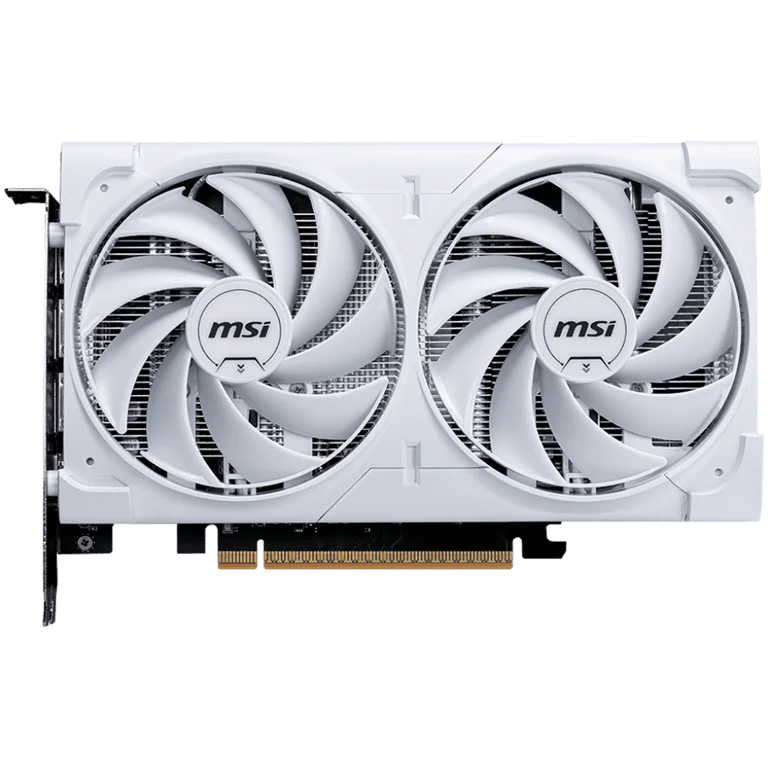 MSI Video Card NVIDIA GeForce RTX 5060 8G VENTUS 2X OC WHITE, 8GB GDDR7, 128-bit, 2535 MHz Boost, 3840 CUDA Cores, PCIe 5.0 (x8), 3x DP 2.1b, HDMI 2.1b, RAY TRACING, Dual Fan, 145W TDP, 8-pin PCIe Power, G-SYNC, 2-Slot, 3Y