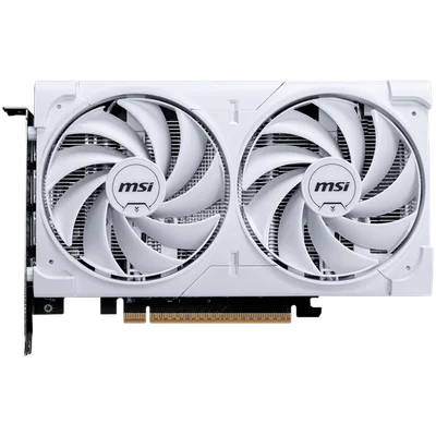 MSI Video Card NVIDIA GeForce RTX 5060 8G VENTUS 2X OC WHITE, 8GB GDDR7, 128-bit, 2535 MHz Boost, 3840 CUDA Cores, PCIe 5.0 (x8), 3x DP 2.1b, HDMI 2.1b, RAY TRACING, Dual Fan, 145W TDP, 8-pin PCIe Power, G-SYNC, 2-Slot, 3Y