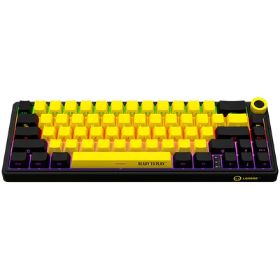 LORGAR KBP70MW, Wireless 65% Mechanical Gaming Keyboard Pro, Black/yellow, EN layout