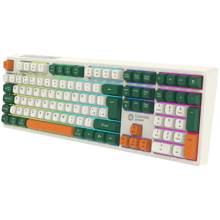 Гейминг клавиатура CANYON Shadder GKW-11 RGB механична безжична бяла