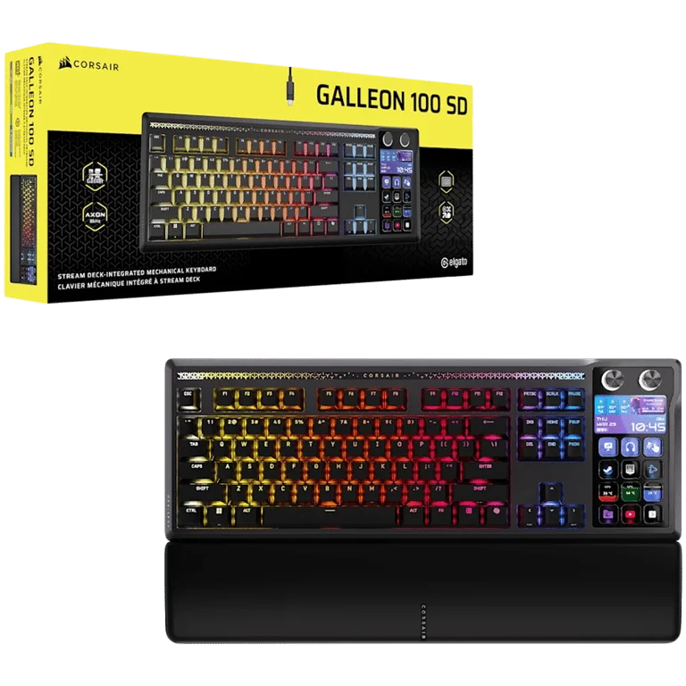 CORSAIR GALLEON 100 SD RGB Mechanical Gaming Keyboard, Backlit RGB LED, CORSAIR MLX Pulse, Black, Black PBT Keycaps