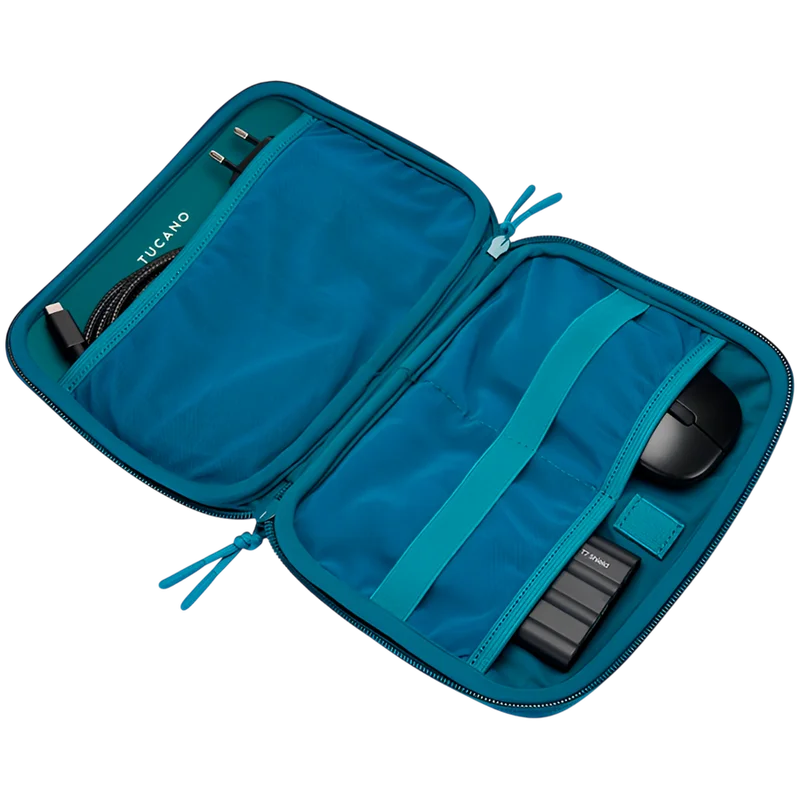 TUCANO TOPO Small Organizer, Petrol Blue