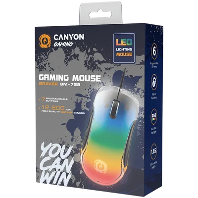 CANYON mouse Braver GM-728 LED Crystal 7buttons Wired Black
