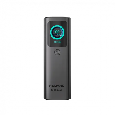 CANYON Built-in cable power bank OnPower 265 20000mAh 165W   Aluminium Dark grey