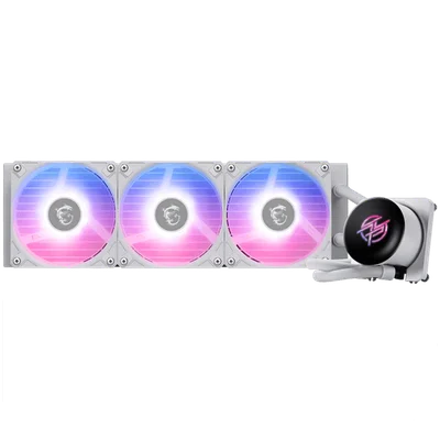 Охладител MSI MPG CORELIQUID P13 360 White, 3x120mm ARGB вентилатори, LCD екран, медна основа, Intel LGA 1700/1851, AMD AM5/AM4