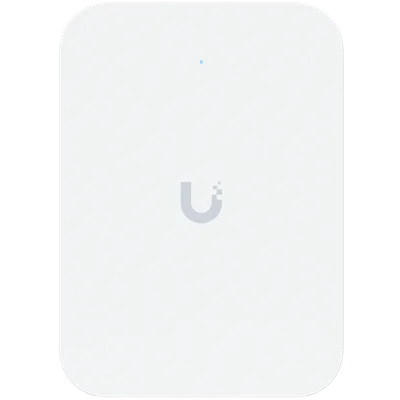 Ubiquiti UniFin U70IW Wall mounted WiFi 7 AP with 4 spatial streams and an integreated 2.5GbE PoE switch desined for hospitality enviorments