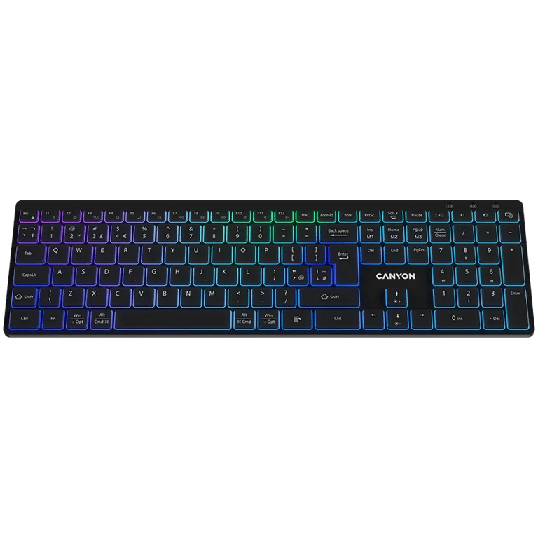 CANYON keyboard HKB-W11 UK/US RGB Dual Mode Wireless Black