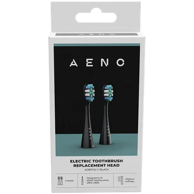 Резервни глави за електрическа четка за зъби AENO – ADBTH2-1, черни, 2 броя, съвместими с DB1S/DB2S