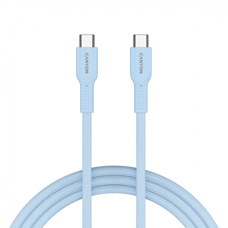 CANYON cable OnWire 60CL C-C 60W COLOR Braided 1m Light Blue