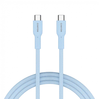 CANYON cable OnWire 60CL C-C 60W COLOR Braided 1m Light Blue