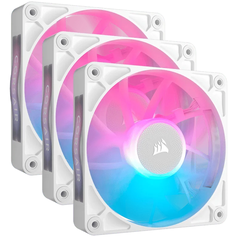 Охладителен вентилатор CORSAIR – iCUE LINK RX120 RGB White, 120 мм, комплект от 3 броя