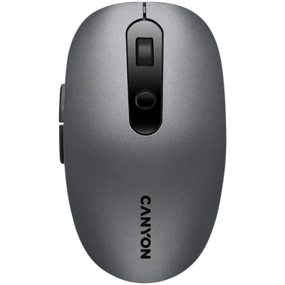 CANYON MW-9, 2 in 1 Wireless optical mouse with 6 buttons, DPI 800/1000/1200/1500, 2 mode(BT/ 2.4GHz), Battery AA*1pcs, Grey, 65.4*112.25*32.3mm, 0.092kg