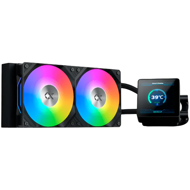 Водно охлаждане XIGMATEK Connect 240 EN45257, 3.4" LCD дисплей, ARGB PWM вентилатори, черен
