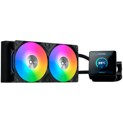 Водно охлаждане XIGMATEK Connect 240 EN45257, 3.4" LCD дисплей, ARGB PWM вентилатори, черен