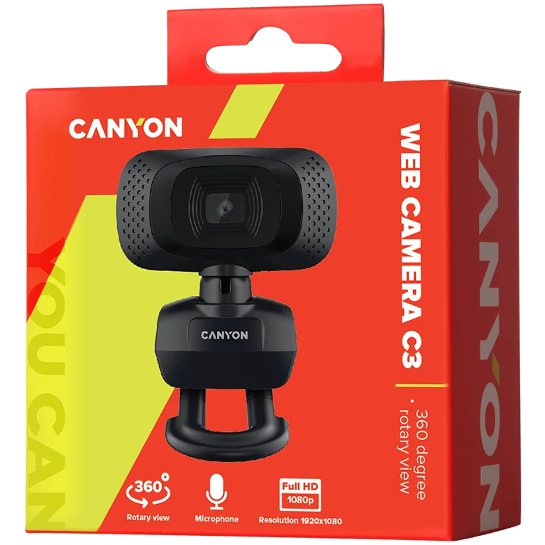 Уеб камера Canyon C3 HD 720p Черен