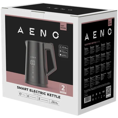 AENO Electric Kettle EK7S Smart: 1850-2200W, 1.7L, Strix, Double-walls, Temperature Control, Keep warm Function, Control via Wi-Fi, LED-display, Non-heating body, Auto Power Off, Dry tank Protection