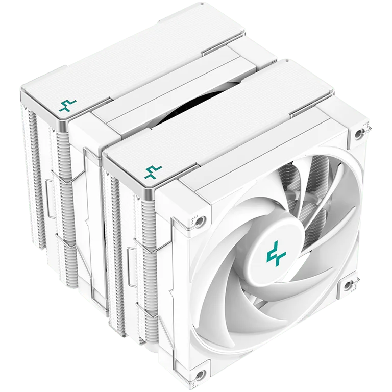 Охладител за процесор DeepCool AK620 WH 2x120mm PWM FDB, 260W TDP, 6 топлинни тръби, бял