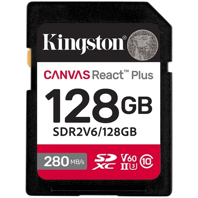 Kingston 128GB SDXC Canvas React Plus SDXC UHS-II 280R/100W U3 V60