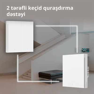 Смарт стенен ключ AQARA – WS-EUK01, ZigBee, 1 бутон, бял