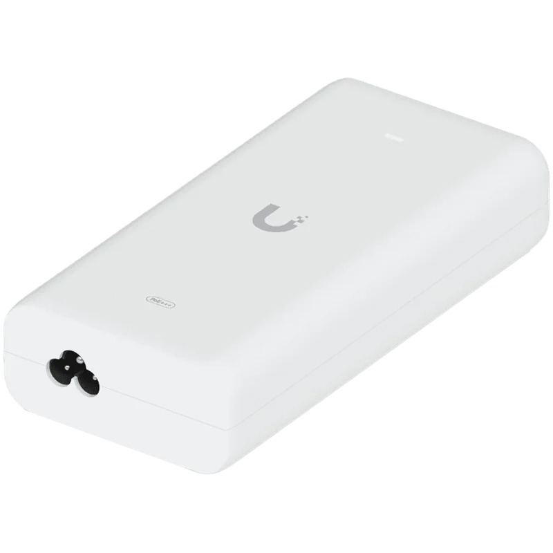 Ubiquiti UniFi 10G PoE+++ Adapter (90W), can power UniFi PoE+++ devices, reduce dependency on PoE switch power, and provide a Multi-Gigabit LAN connection, Contains RJ45 data input, AC cable with earth ground, and PoE+++ output