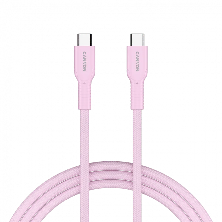 CANYON cable OnWire 60CL C-C 60W COLOR Braided 1m Pink