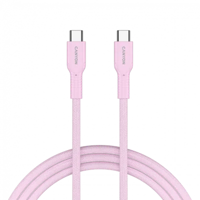 CANYON cable OnWire 60CL C-C 60W COLOR Braided 1m Pink