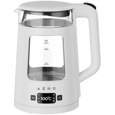 AENO Electric Kettle EK6: 1850-2200W, 2L, Strix, Square-shaped body, Transparent lid, High Resistant Glass, LED-Illumination, Auto Power Off, Dry tank Protection