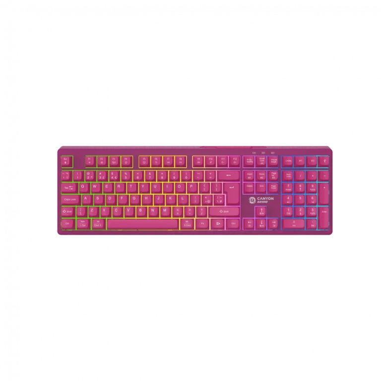 Canyon 105keys gaming keyboard,with 2.4G+ Bluetooth mode, battery 2000mAh, RGB backlight 3 types and 7 colors, size:407*119*19mm, PVC cable 1.8M , Black,weight:556+/-10g