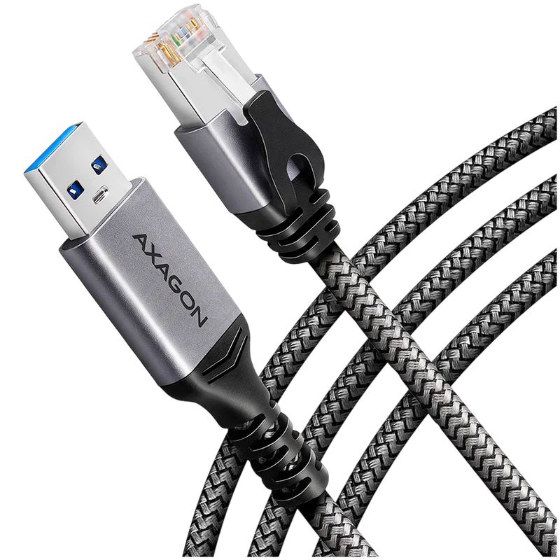 Мрежов адаптер AXAGON – ADE-AM15, USB-A 3.2 Gen 1 към RJ-45, 1.5m