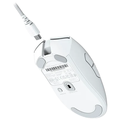 Гейминг мишка RAZER – DeathAdder V3 Pro White Edition, 30000 DPI, оптичен сензор, безжична и кабелна, 63 г
