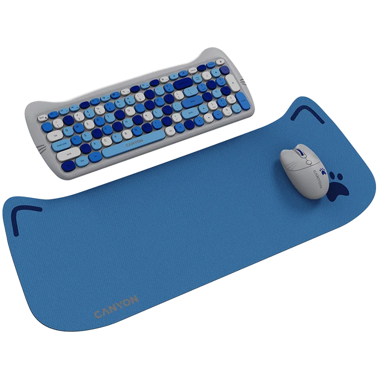 CANYON HSET-W6 EN Keyboard+Mouse Kitty Edition AAA+АА Wireless Blue