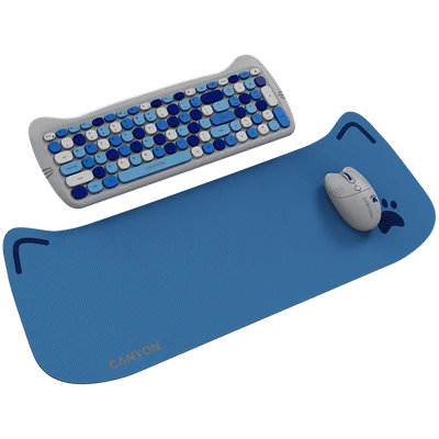 CANYON HSET-W6 EN Keyboard+Mouse Kitty Edition AAA+АА Wireless Blue