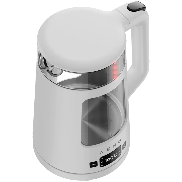 AENO Electric Kettle EK6: 1850-2200W, 2L, Strix, Square-shaped body, Transparent lid, High Resistant Glass, LED-Illumination, Auto Power Off, Dry tank Protection