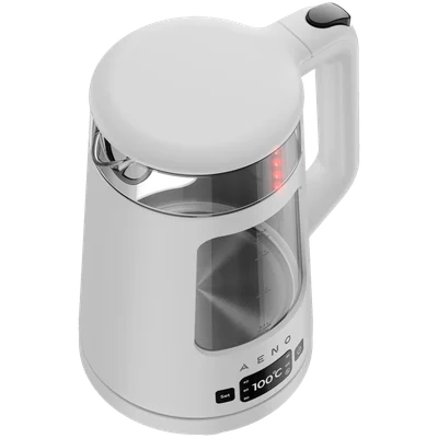 AENO Electric Kettle EK6: 1850-2200W, 2L, Strix, Square-shaped body, Transparent lid, High Resistant Glass, LED-Illumination, Auto Power Off, Dry tank Protection