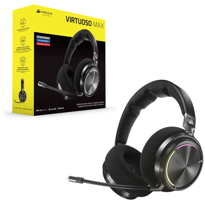 Corsair VIRTUOSO MAX WIRELESS, Gaming headset, Carbon