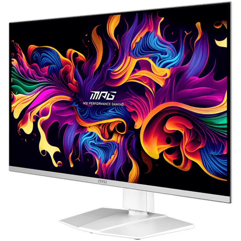 Монитор MSI MPG 321URXW QD-OLED 31.5" 4K UHD, 240Hz, QD-OLED, 0.03ms, G-SYNC, регулируема стойка, USB хъб, Бял