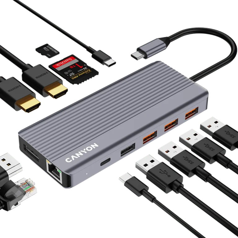 CANYON hub DS-16 13in1 4k USB-C Grey