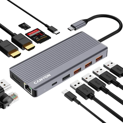 CANYON hub DS-16 13in1 4k USB-C Grey
