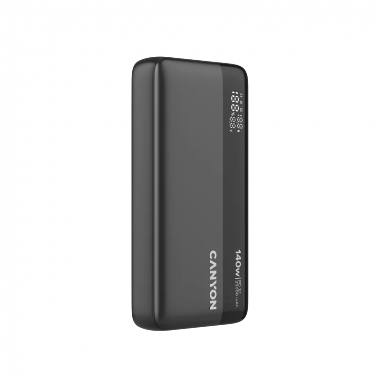 Външна батерия CANYON OnPower 240 PB-240 25000mAh 140W Power Delivery, три порта, дисплей, тъмно сив