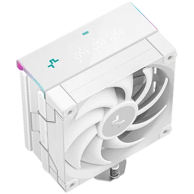 Охладител за процесор PROTECH DeepCool AK400 DIGITAL PRO WH R-AK400-WHAPMN-G, 1x120mm FT12 SE PWM вентилатор, дигитален дисплей, ARGB, Core Touch Technology 2.0, 4 топлинни тръби, бял