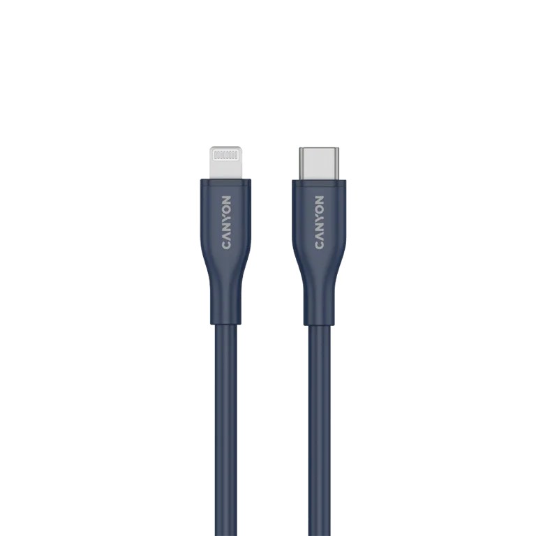 USB-C към Lightning кабел CANYON CLNM60 60W 1m силикон син (MFi сертифициран)