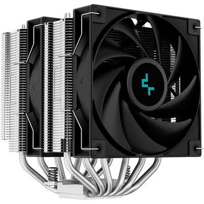 Охладител за процесор DeepCool AG620, 2x120mm PWM вентилатор, TDP 260W, 6 топлинни тръби, LGA2066/2011-v3/2011/1700/1200/115x, AMD AM5/AM4, 129x136x157 mm, черен