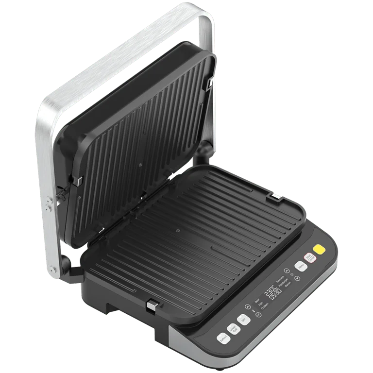 AENO ''Electric Grill EG5: 2000W, 2 heating modes - Lower Grill, Both Grills, 6 preset programs, Defrost, Max opening angle -180°, Temperature regulation, Timer, Removable double-sided plates, Plate size 320*220mm''